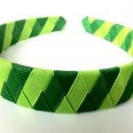 Green Woven Headband: One Inch Wide Headband Made..