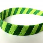 Green Woven Headband: One Inch Wide Headband Made..