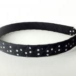 Black Headband With Dots: Half Inch Wide Headband