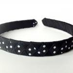 Black Headband With Dots: Half Inch Wide Headband